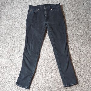 American Eagle Outfitters Black Skinny Jeans with Natural Fading
